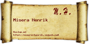 Misera Henrik névjegykártya